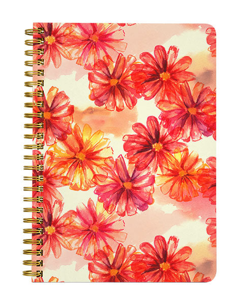 Bright Abstract Watercolour Floral Notebook