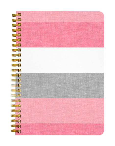Pink and Grey Shade Stripes Notebook