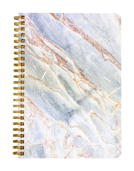 White Bronze Marble Notebook