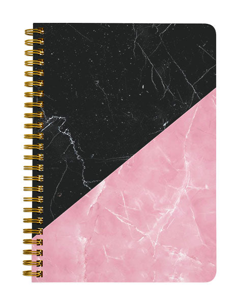 Black and Pink Marble Notebook