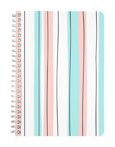 Pastel Blue Pink Lines Notebook