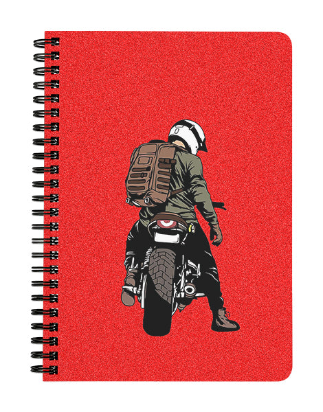 Bike Rider Red Notebook
