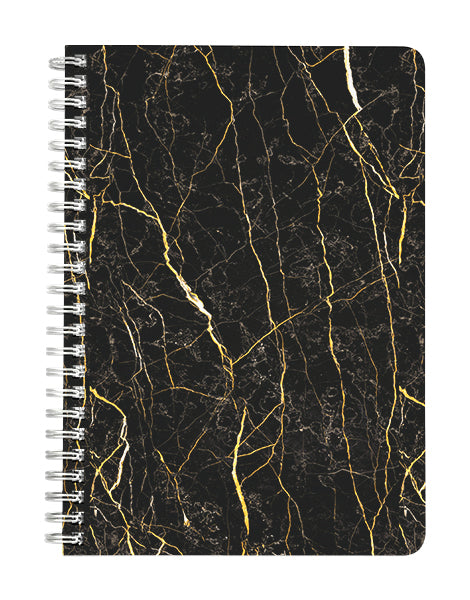 Black Marble With Golden Veins Notebook