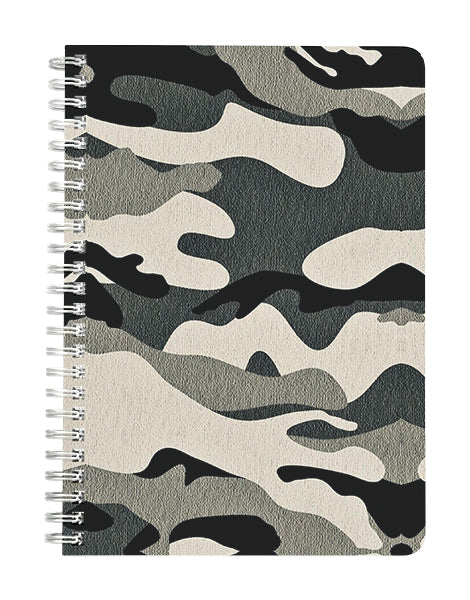 Camouflage Pattern Grey Black Notebook