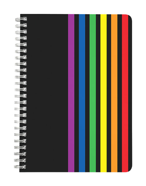 Colourful Lines in Black Notebook