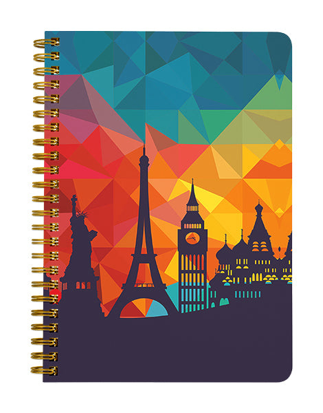 Eiffel Tower Clock Tower Notebook