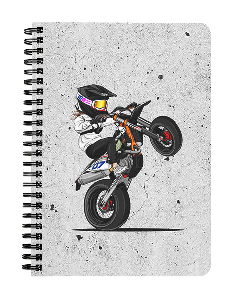 Girl Bike Rider White Texture Notebook