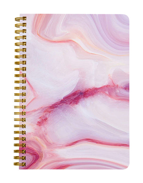 Liquid Marble Painting Pink Notebook