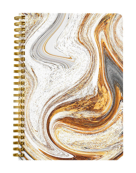 White and Gold Marble Texture Notebook